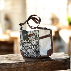 Myra bag Hairon & Cotton Rug Shoulder Crossbody Bag NWT Boho Western Cowhide